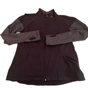 Under Armour Warm-Up Jacket, Size M, Black & Gray